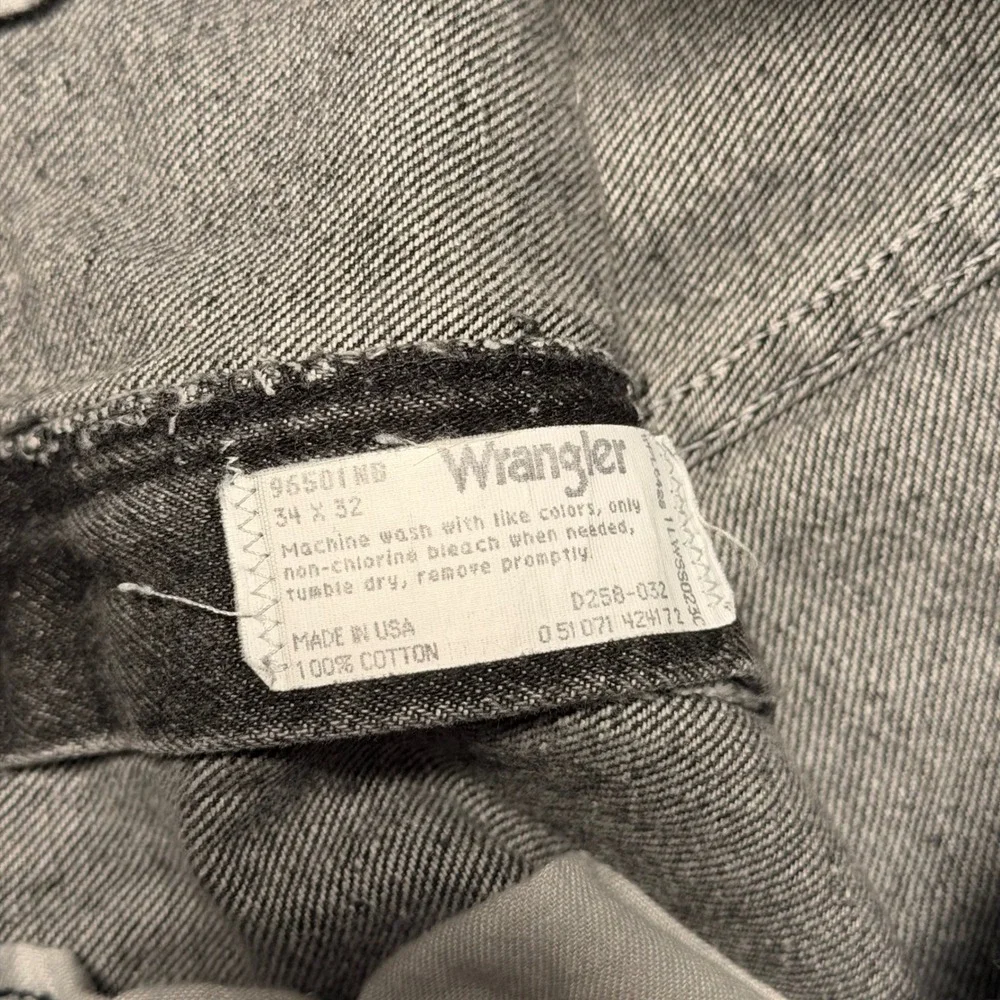 Vintage‎ Wrangler Black Jeans Mens 34x32 Made in USA 100% Cotton Faded